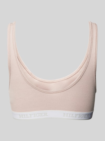 TOMMY HILFIGER Biustonosz typu bralette z elastycznym pasem z logo Różowy 3