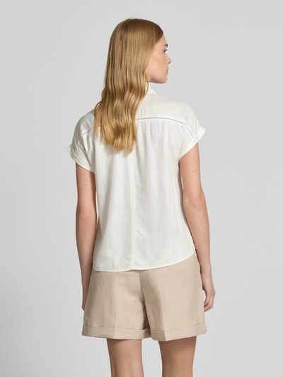 Apricot Slim Fit Hemdbluse aus Viskose-Leinen-Mix Offwhite 5