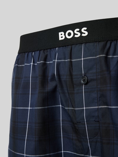 BOSS Spodnie od piżamy z prostą nogawką i pasem z logo model ‘Urban Pants’ Ciemnoniebieski 2