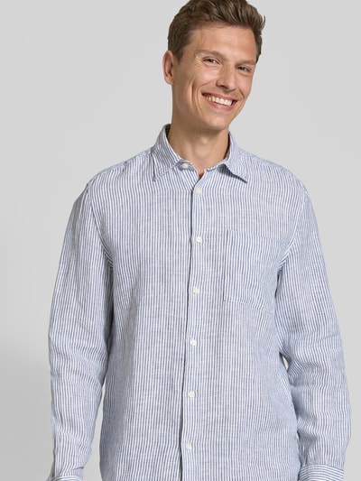 Marc O'Polo Koszula lniana o kroju regular fit z czystego lnu Granatowy 3