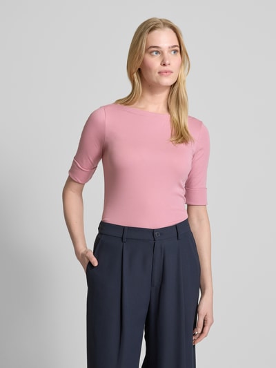 Lauren Ralph Lauren T-Shirt mit geripptem U-Boot-Ausschnitt Modell 'JUDY' Altrosa 4