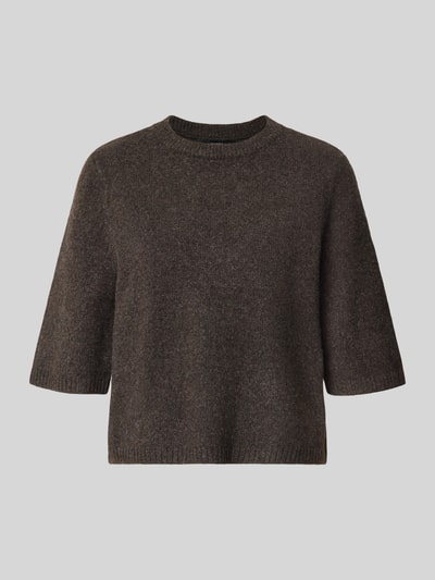 Produktfoto, Oversized Pullover mit Woll-Anteil Modell 'BOOM' von VERO MODA in Dunkelbraun, grobe Strickstruktur, Damen Pullover