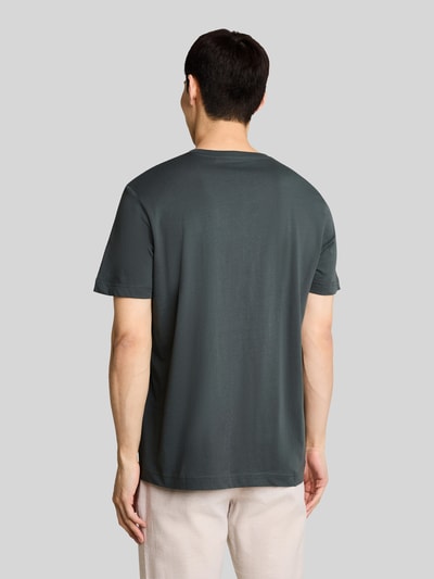 Tom Tailor Regular Fit T-Shirt aus reiner Baumwolle mit Logo-Stitching Oliv 5