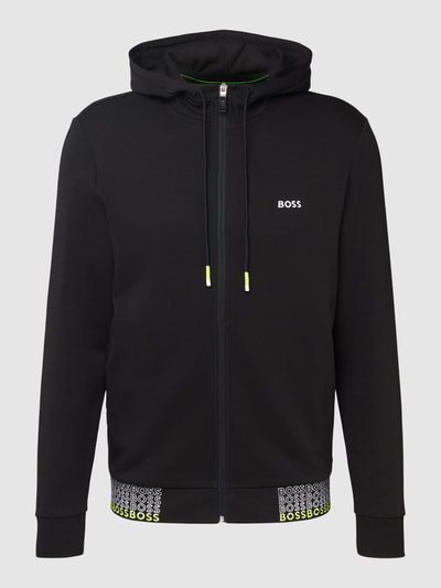BOSS Green Bluza rozpinana z wyhaftowanym logo model ‘Saggy’ Czarny 2