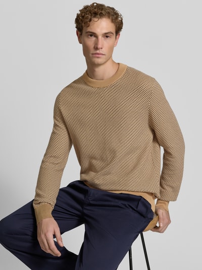 BOSS Regular Fit Pullover aus reiner Baumwolle Modell 'H-Lofranco' Beige 3