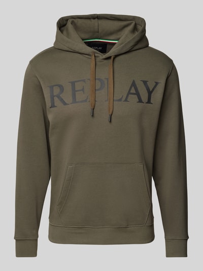 Replay Hoodie mit Label-Print Oliv 2