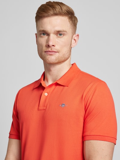 Gant Koszulka polo o kroju regular fit z wyhaftowanym logo model ‘SHIELD’ Pomarańczowy 3