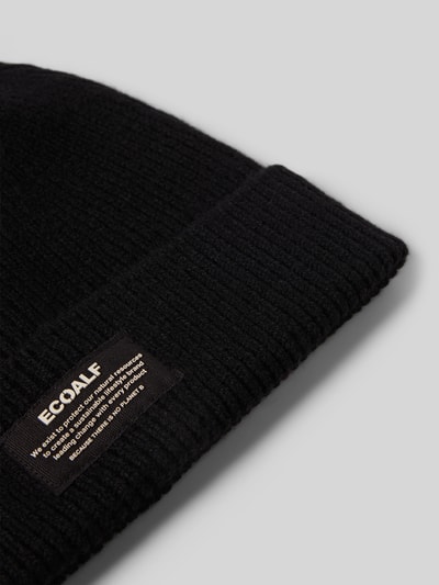ECOALF Czapka beanie z mieszanki wełny i wiskozy z detalem z logo Czarny 2