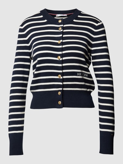 Tommy Hilfiger Strickjacke mit gerippten Abschlüssen Dunkelblau 1