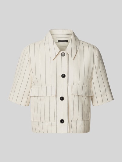 comma Regular Fit Blazeraus Viskose-Mix mit Leinen-Anteil Weiss 2