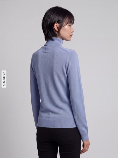GANT sweter z golfem o kroju regular fit z mieszanki wełny Jasnoniebieski 5