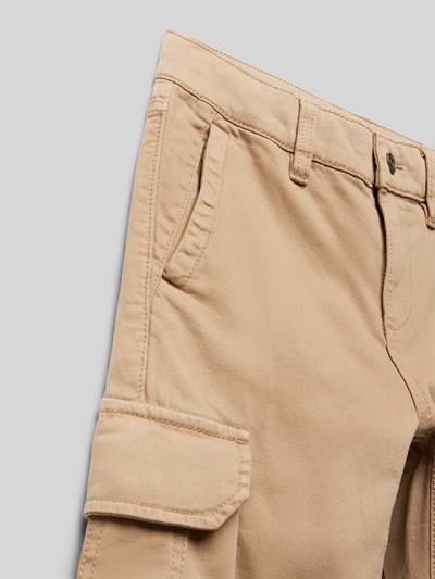 s.Oliver RED LABEL Jeansy o kroju regular fit z prostą nogawką i kieszeniami cargo Camel 2