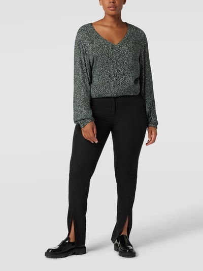 KAFFE Curve PLUS SIZE blouse met all-over motief, model 'Cherana' Rietgroen - 1