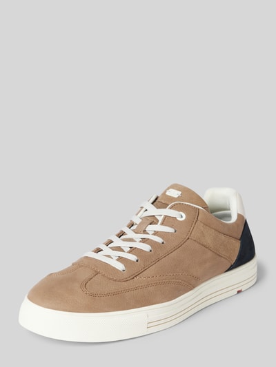 Lloyd Sneakers van leer met labeldetail, model 'Edik' Beige - 1