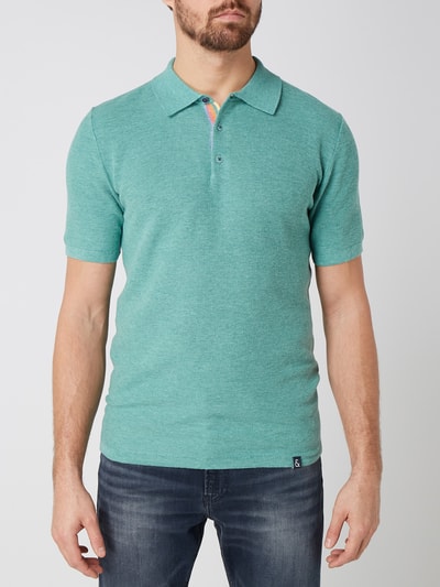 Colours & Sons Poloshirt met linnen, model 'Rick' Groen - 4