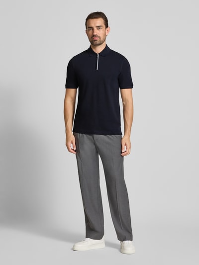 bugatti Regular Fit Poloshirt mit Reißverschluss Marine 1