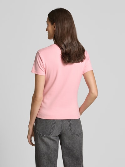 HUGO T-shirt met ronde hals en labelstitching Roze - 5
