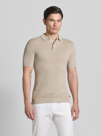 JOOP! COLLECTION Slim Fit Poloshirt in Strick-Optik Modell 'Vanceo' Beige 4
