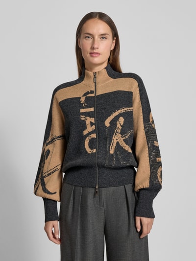 monari Gebreid jack met ritssluiting Antraciet - 4