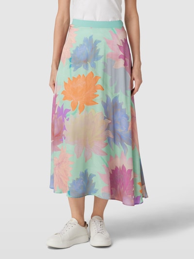 Oilily Midirok met all-over bloemenprint, model 'SAYGE' Oceaanblauw - 4