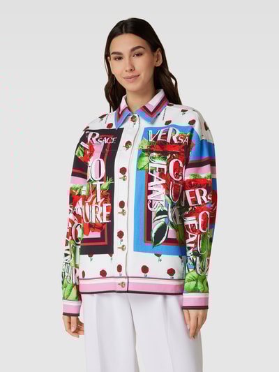 Versace Jeans Couture Jeansjacke mit Allover-Muster Weiß 4