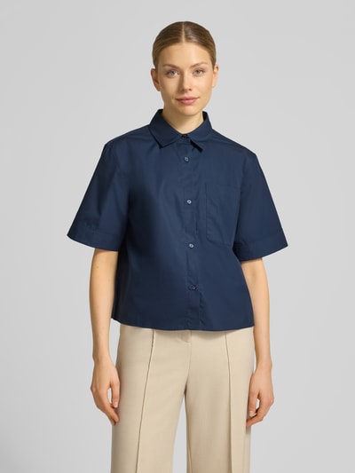 Tommy Hilfiger Bluzka koszulowa o pudełkowym kroju z czystej bawełny Granatowy 4
