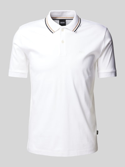 BOSS Poloshirt mit Label-Print Modell 'Penrose' Weiss 2