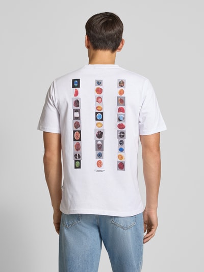 Wood Wood T-shirt met labelprint, model 'Bobby' Wit - 5
