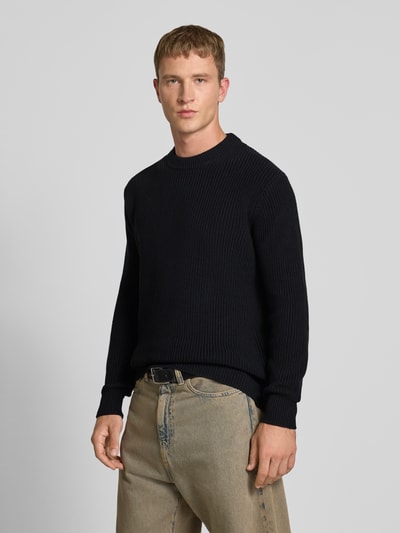 Replay Gebreide pullover met ribboorden Zwart - 4