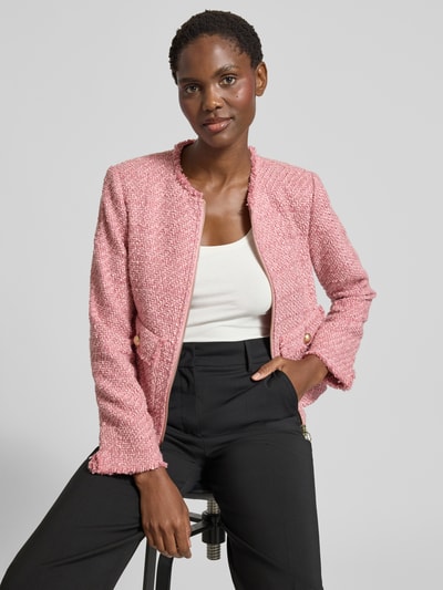 WHITE LABEL Blazer in Bouclé-Optik mit Rundhalsausschnitt Rosa 3