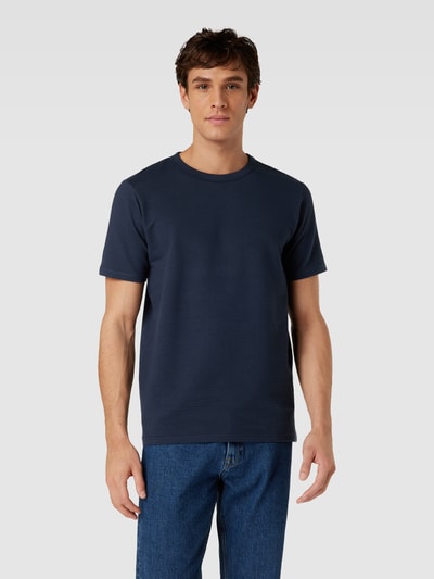 SELECTED HOMME T-shirt met structuurmotief, model 'SANDER' Marineblauw - 4