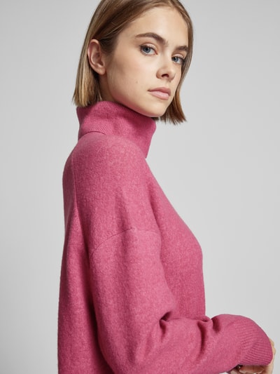 Marc O'Polo Denim Strickpullover mit Rollkragen Fuchsia 3