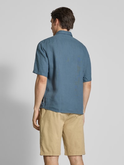 Marc O'Polo Regular Fit Leinenhemd mit kurzem Arm Blau 5