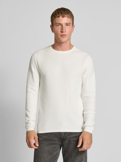 Only & Sons Regular Fit Strickpullover aus reiner Baumwolle Modell 'ERIC' Offwhite 4
