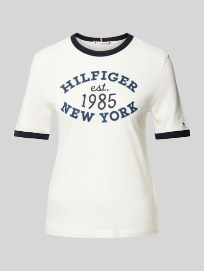 Tommy Hilfiger T-Shirt mit Label-Print Modell 'VARSITY RINGER' Weiss 2