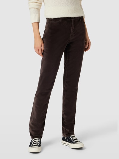 Brax Slim fit jeans in fluweellook, model 'Mary' Chocoladebruin - 4