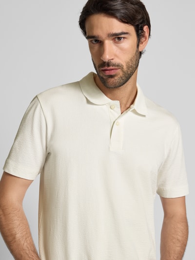 Marc O'Polo Regular Fit Poloshirt aus Baumwoll-Mix Offwhite 3