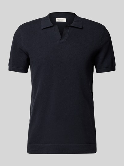 Casual Friday Regular fit poloshirt met structuurmotief, model 'MATEO' Donkerblauw - 2