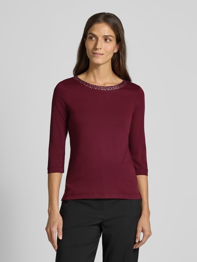 Christian Berg Woman T-Shirt mit Ziersteinbesatz und 3/4-Arm Kirsche 4