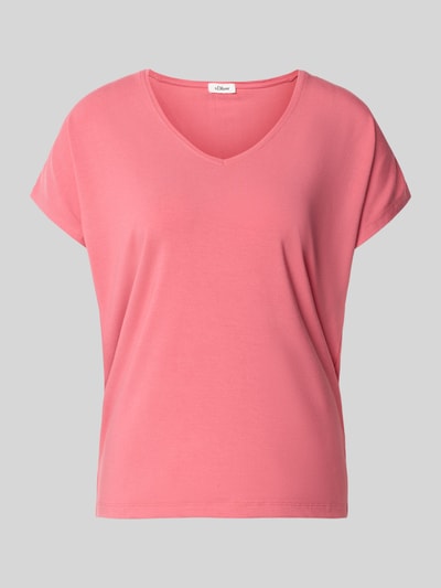 s.Oliver RED LABEL Relaxed Fit T-Shirt aus Viskose-Mix Pink 2