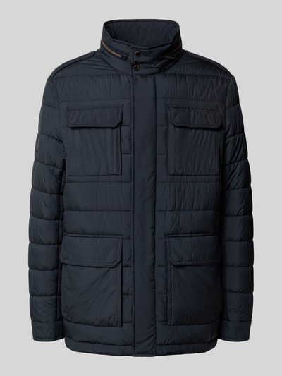 bugatti Gewatteerd jack met opstaande kraag en klepzakken Marineblauw - 2