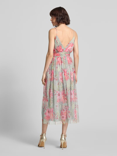 Lace & Beads Cocktailkleid aus Mesh mit Taillenband Hellblau 5