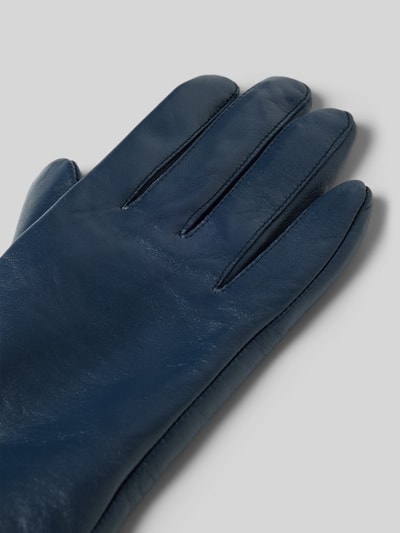 FI.NE Touchscreen-handschoenen van leer met siernaden Marineblauw - 3