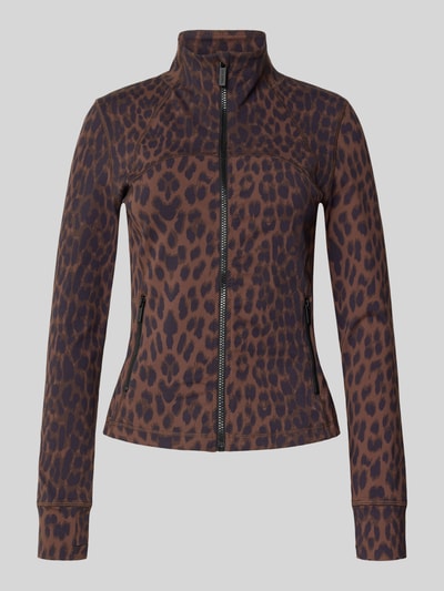 OH APRIL Kurtka treningowa ze stójką model ‘Aspen’ Średniobrązowy melanż 2