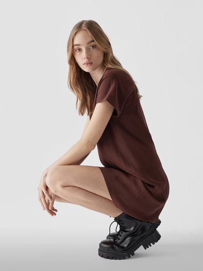 Rick Owens Knielanges Kleid mit V-Ausschnitt Bordeaux 3