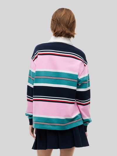 Tommy Jeans Relaxed Fit Rugbyshirt aus reiner Baumwolle Pink 5