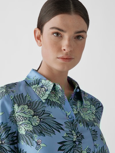 Diane von Furstenberg Blusenkleid in Knielänge Hellblau 3