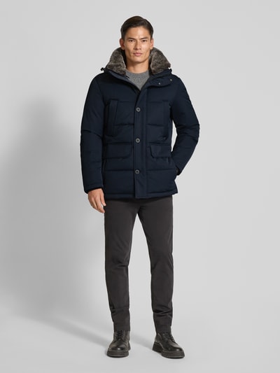 Strellson Regular fit gewatteerd jack met capuchon, model 'PIAZZA' Donkerblauw - 1