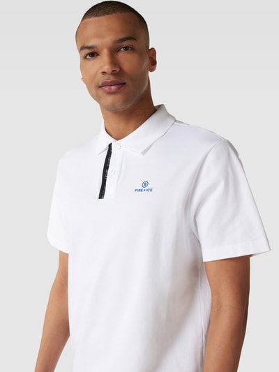 FIRE + ICE Poloshirt mit Label-Details Modell 'Ramon' Weiss 3