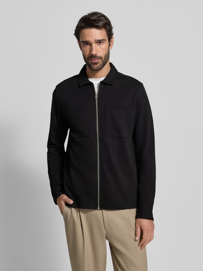 SELECTED HOMME Regular fit sweatjack van katoenmix, model 'JACKIE' Zwart - 4